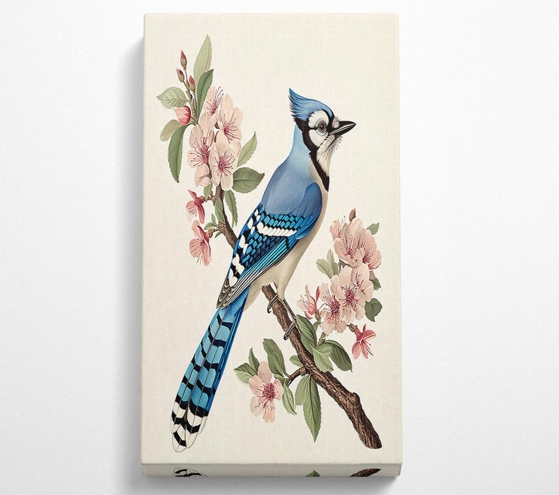  A Canvas Print of Blue Jay In Bloom Canvas Wall Art