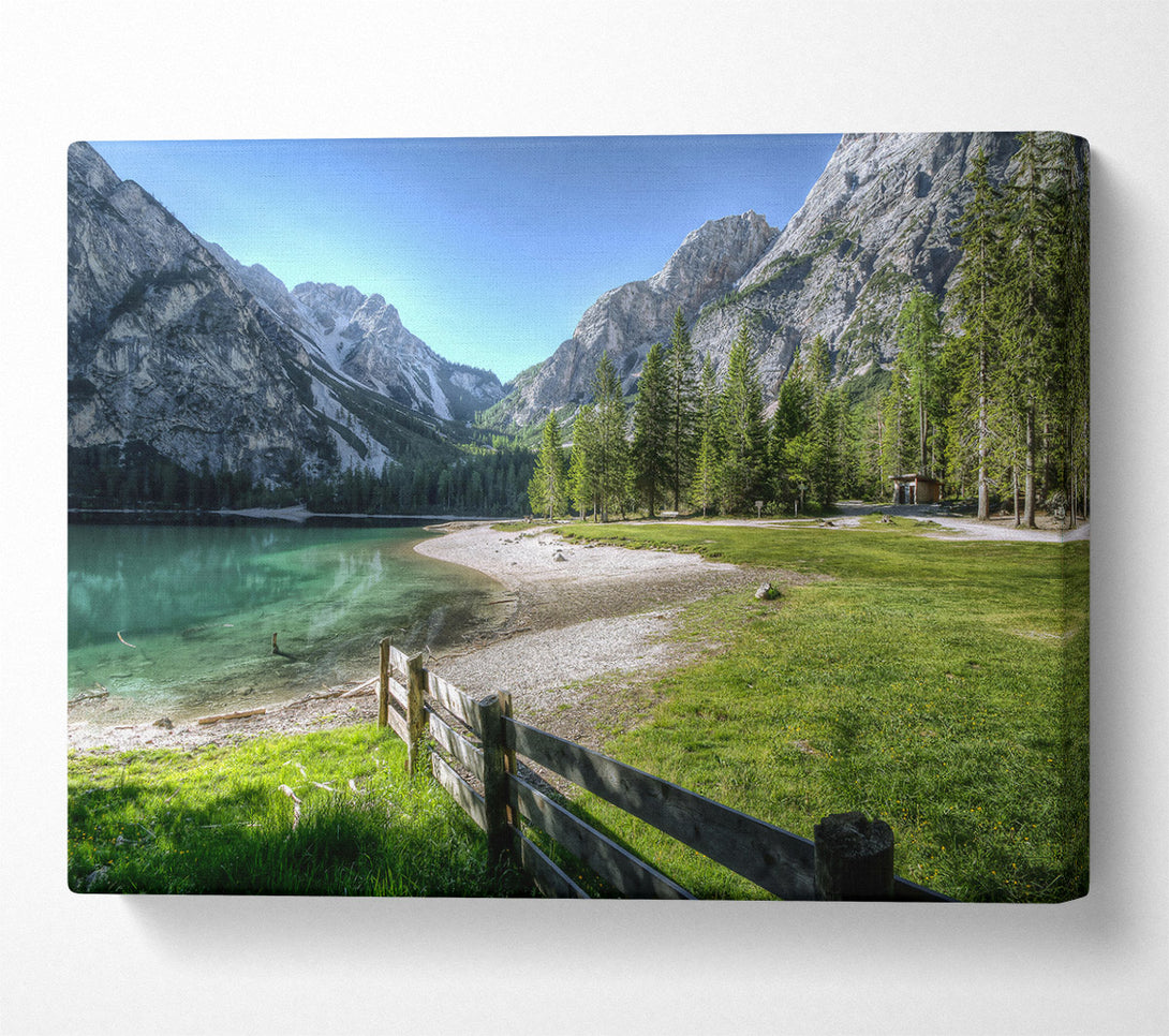  A Canvas Print of Emerald Mountain Lake Canvas Wall Art