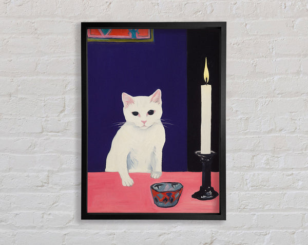 White Candle Still Life Framed Print