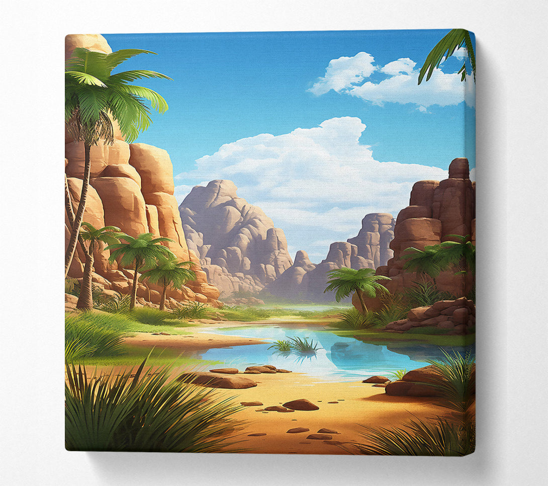  A Canvas Print of Azure Oasis Canyon Canvas Print