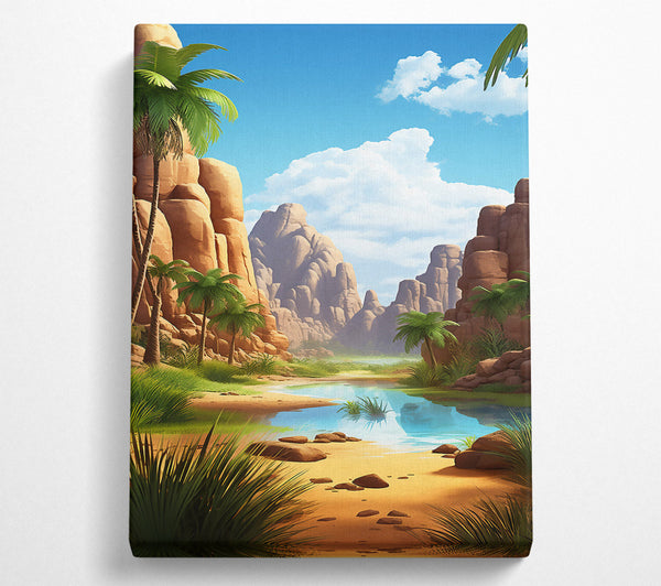  A Canvas Print of Azure Oasis Canyon Canvas Print