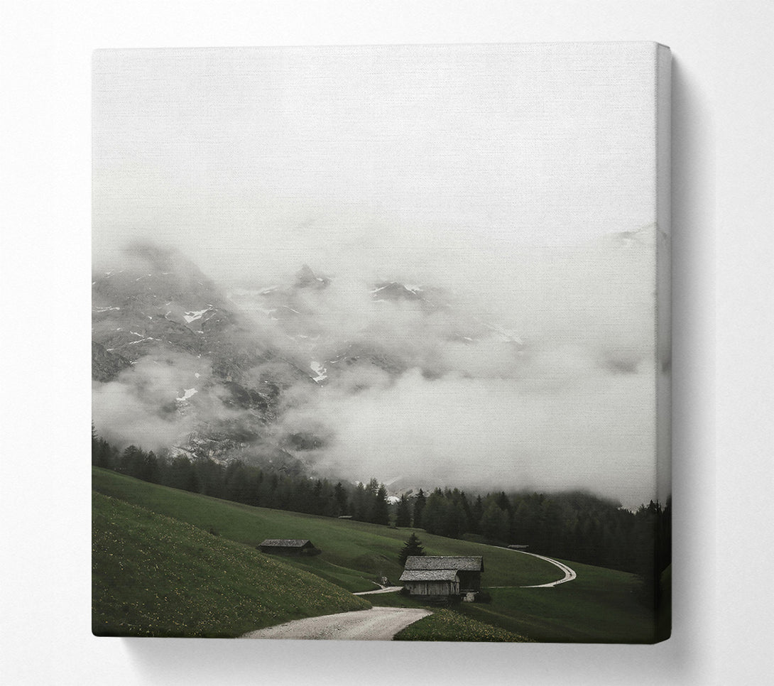  A Canvas Print of Green Mist Mountain Path Canvas Wall Art
