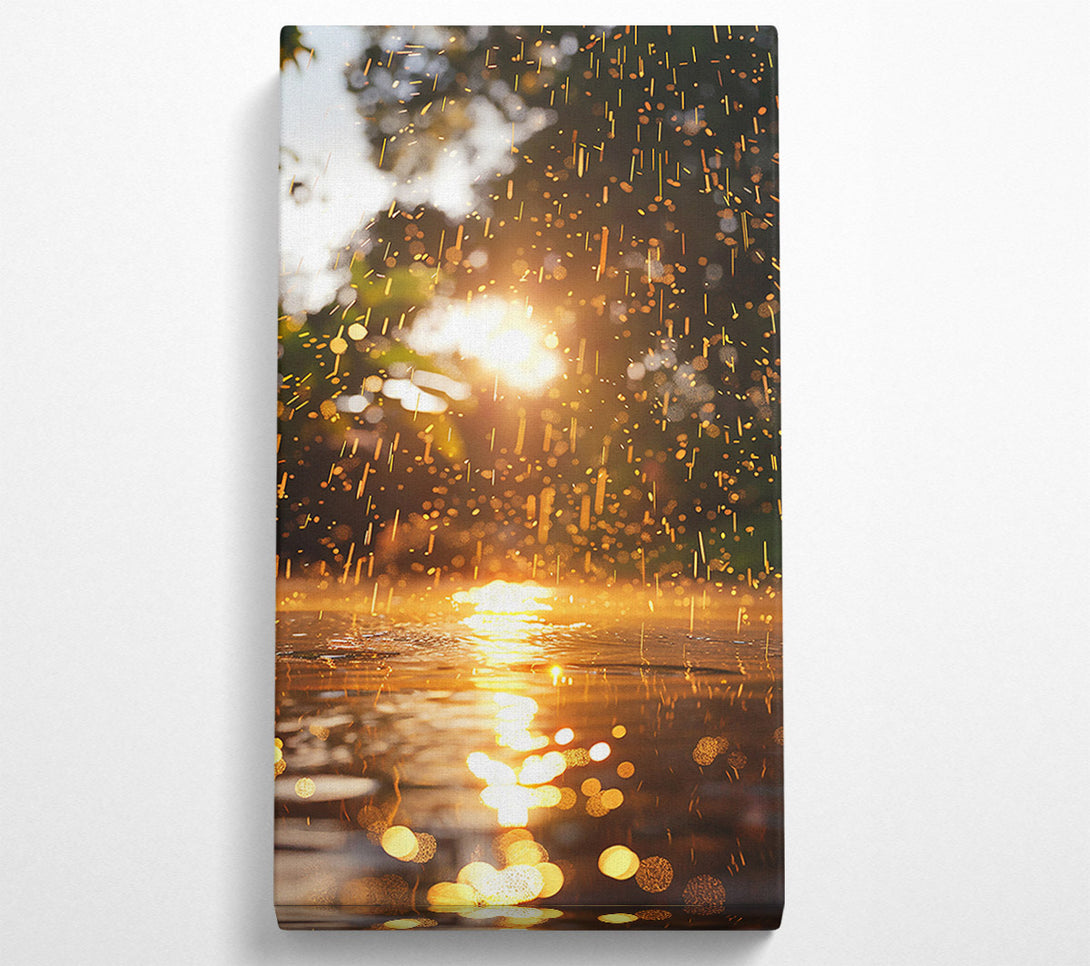  A Canvas Print of Golden Water Drops Canvas Print