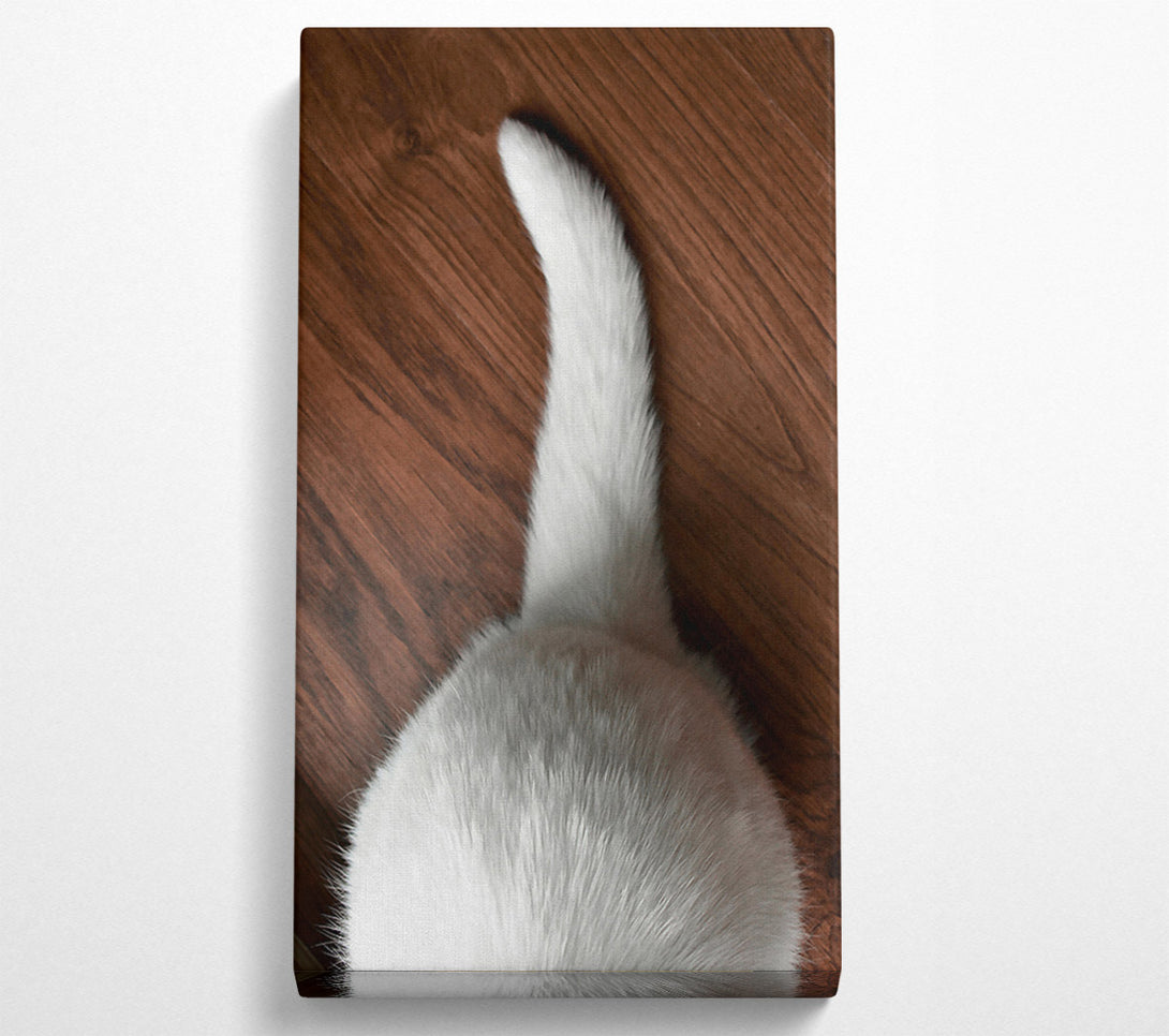  A Canvas Print of White Fur On Brown Floor Canvas Wall Art