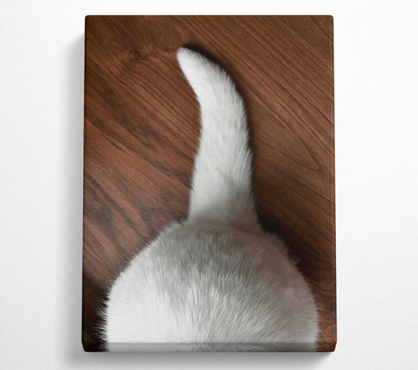  A Canvas Print of White Fur On Brown Floor Canvas Wall Art