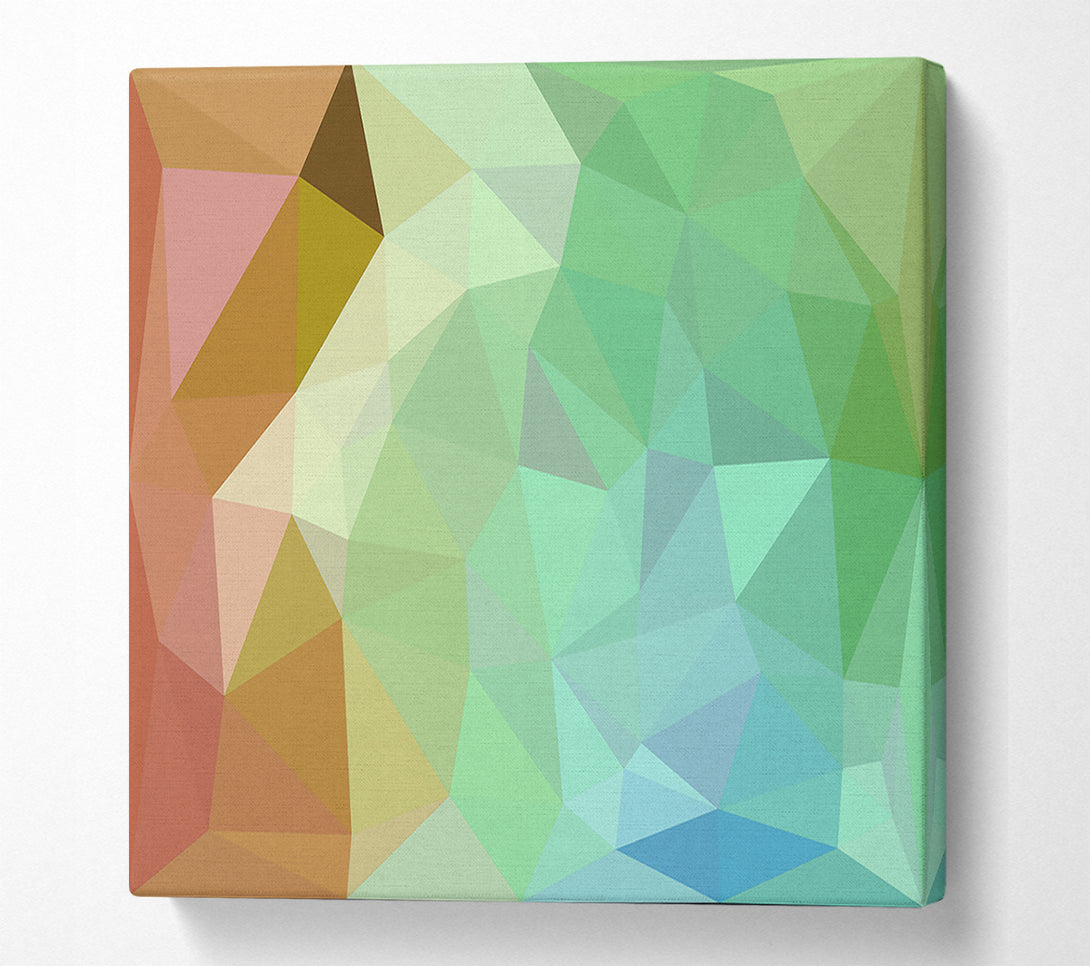  A Canvas Print of Green Geometric Abstract Canvas Print