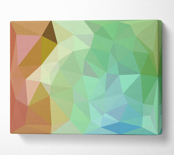 A Canvas Print of Green Geometric Abstract Canvas Print