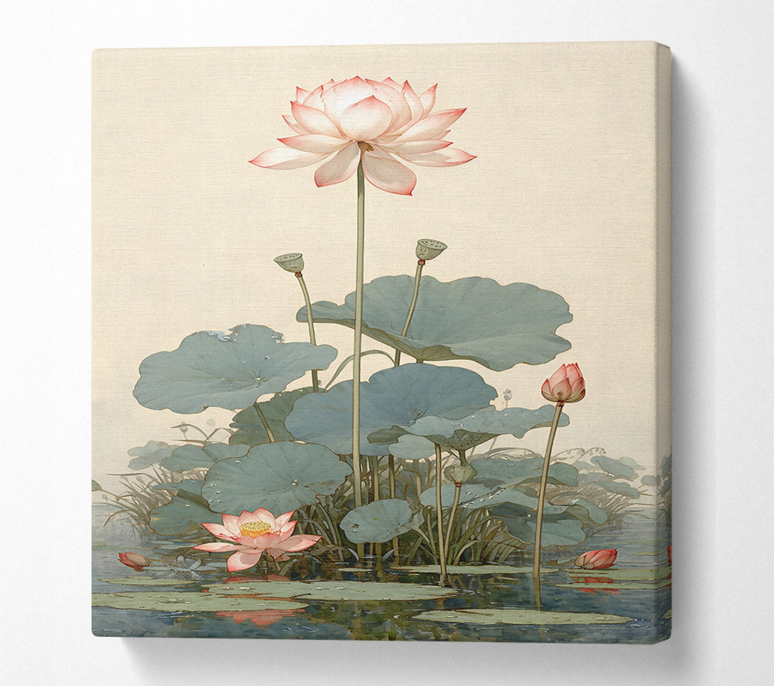  A Canvas Print of Pink Lotus Pond Canvas Print