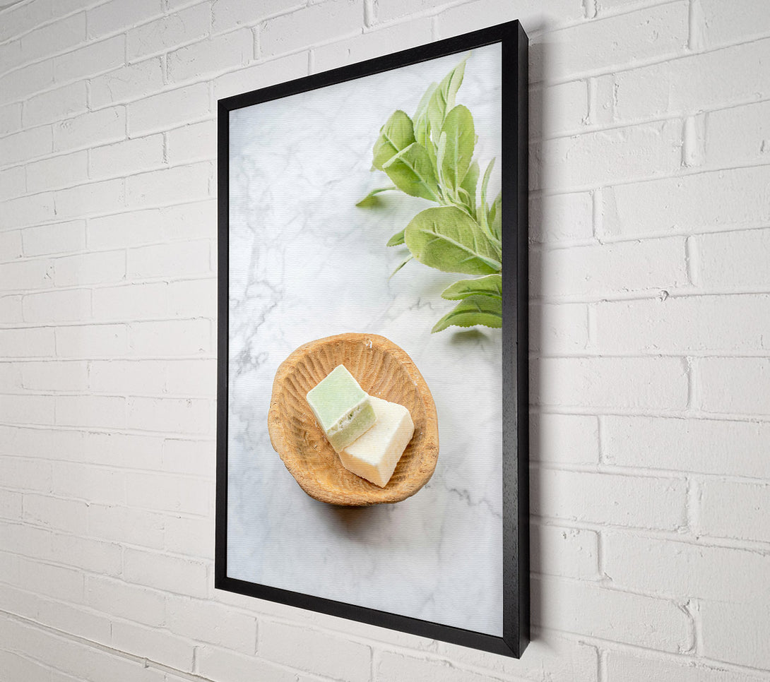  A Canvas Print of Green Soaps In Bowl Canvas Print