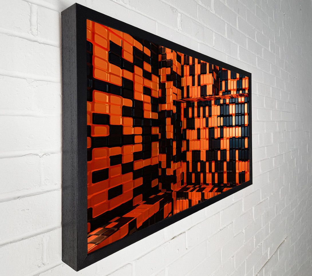  A Canvas Print of Burnt Orange Grids Canvas Print
