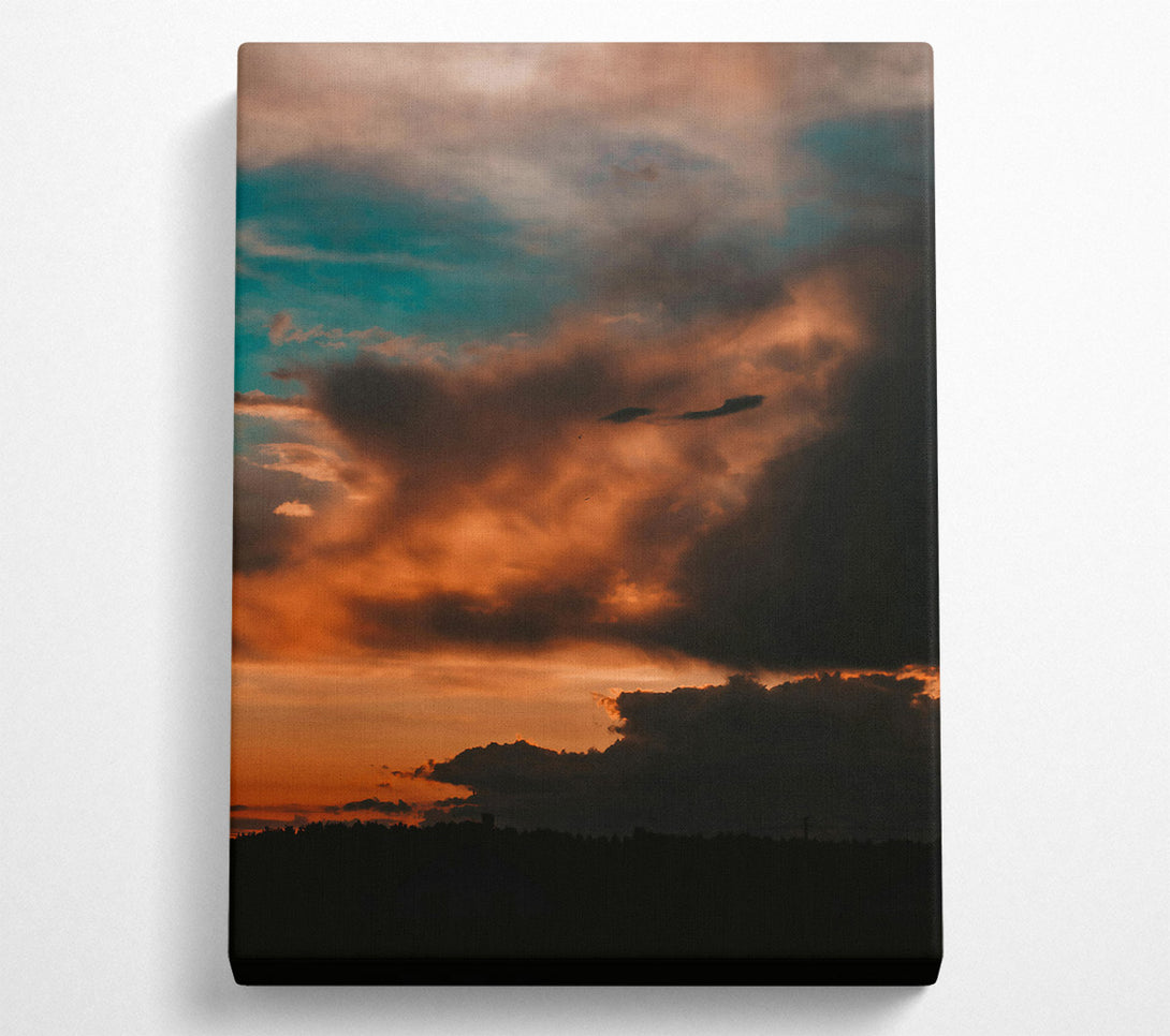  A Canvas Print of Orange Sunset Clouds Canvas Art