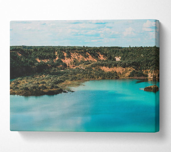  A Canvas Print of Turquoise Oasis Lake Canvas Art