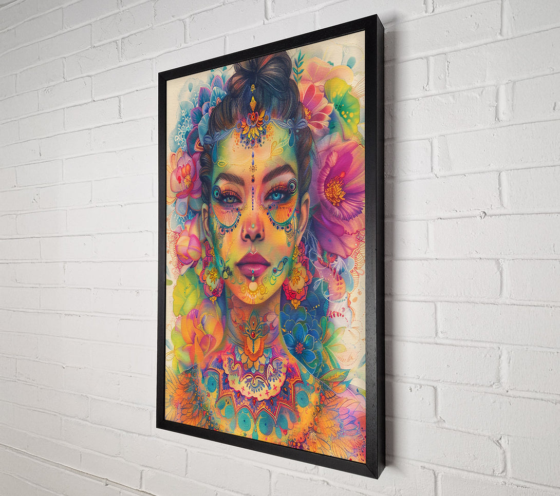  A Canvas Print of Golden Floral Portrait Canvas Print