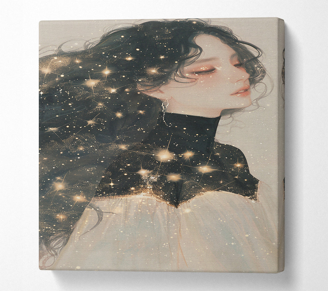  A Canvas Print of Golden Celestial Dreams Canvas Art