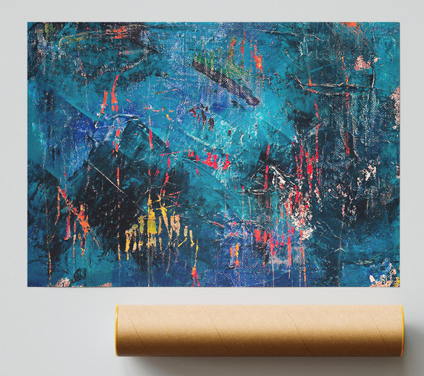 Teal Dreamscape Layers Print