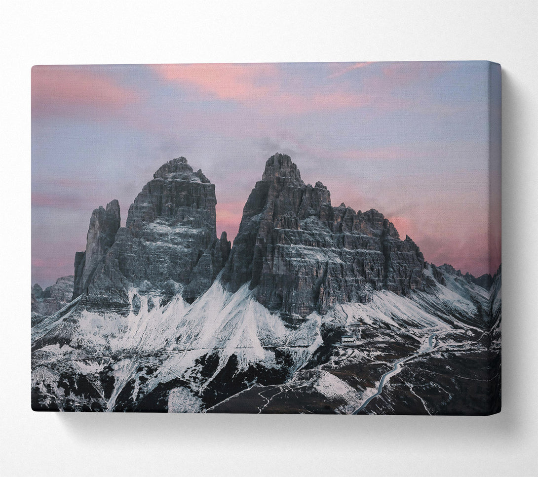  A Canvas Print of Pink Sky Peaks Canvas Print