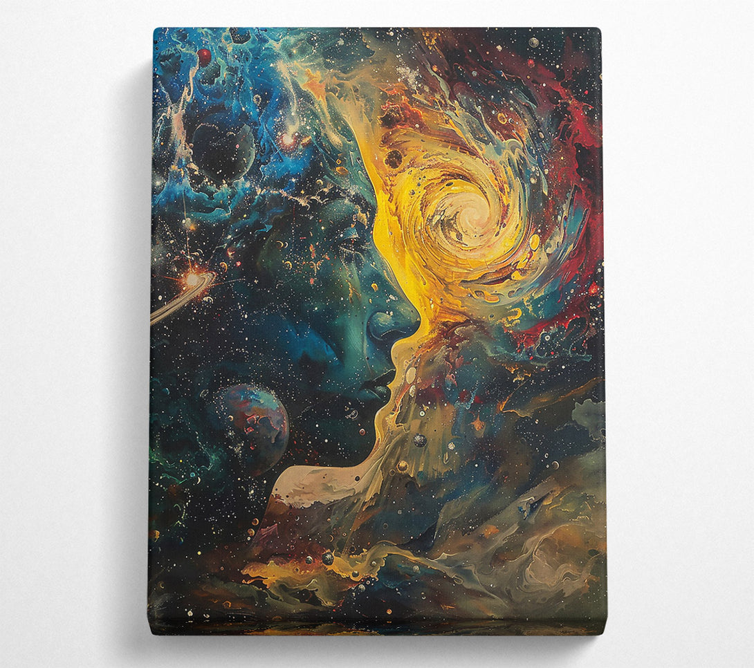 A Canvas Print of Golden Cosmic Embrace Canvas Art