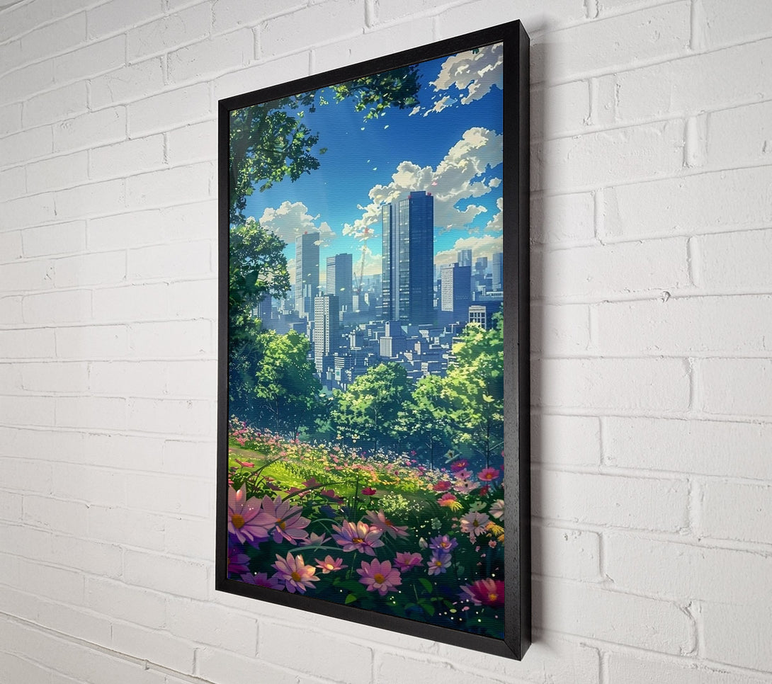  A Canvas Print of Pink City Bloom Canvas Wall Art