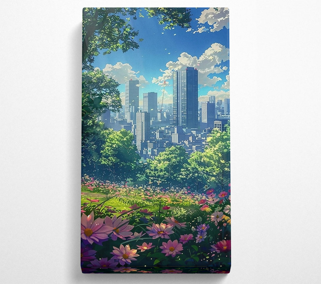  A Canvas Print of Pink City Bloom Canvas Wall Art