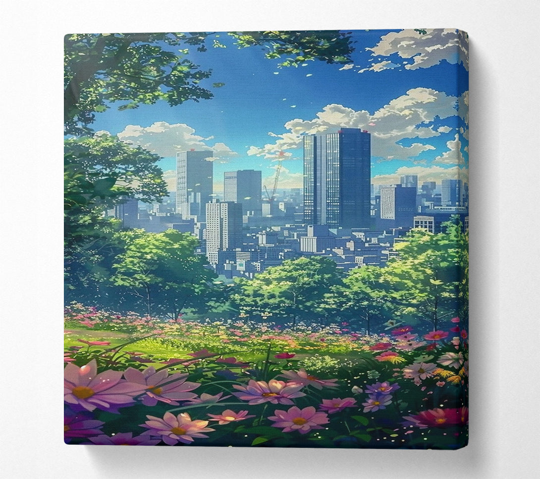  A Canvas Print of Pink City Bloom Canvas Wall Art