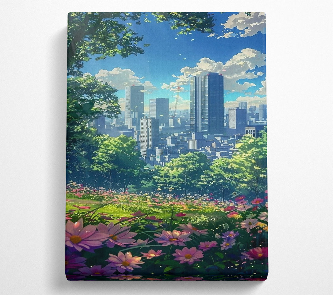  A Canvas Print of Pink City Bloom Canvas Wall Art
