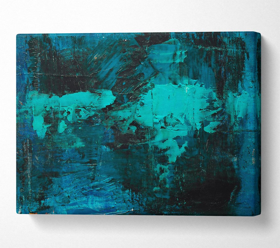  A Canvas Print of Teal Abstract Landscape Canvas Wall Art