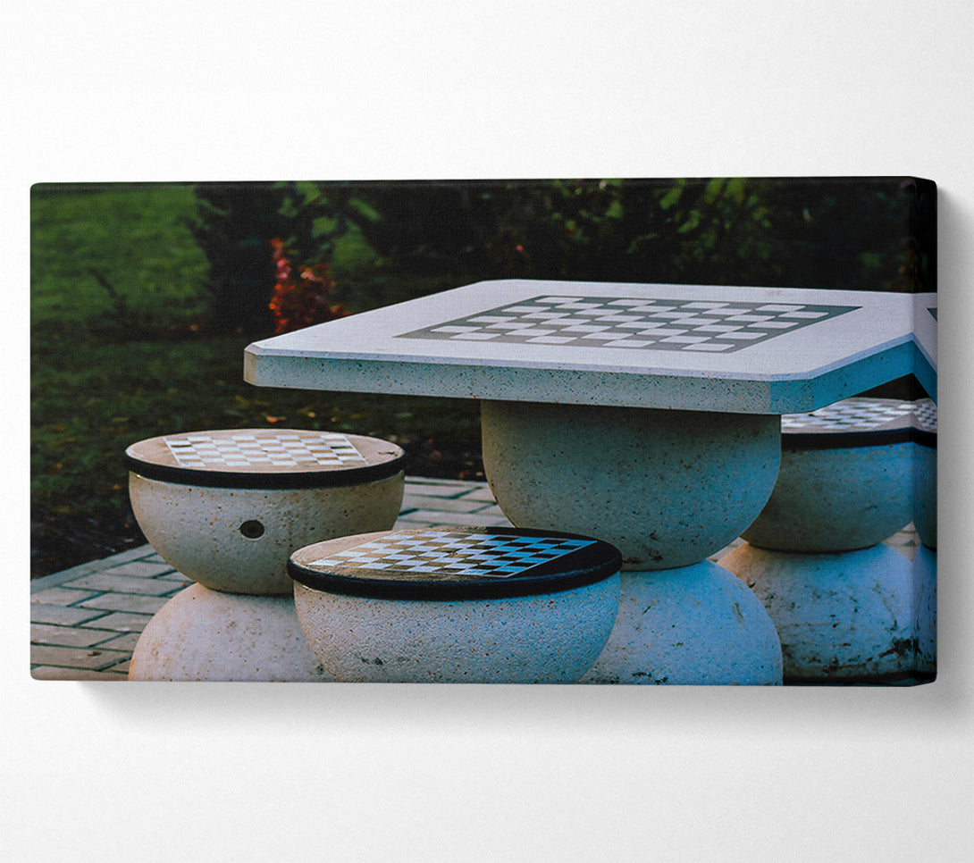 A Canvas Print of Greystone Chess Set Canvas Print