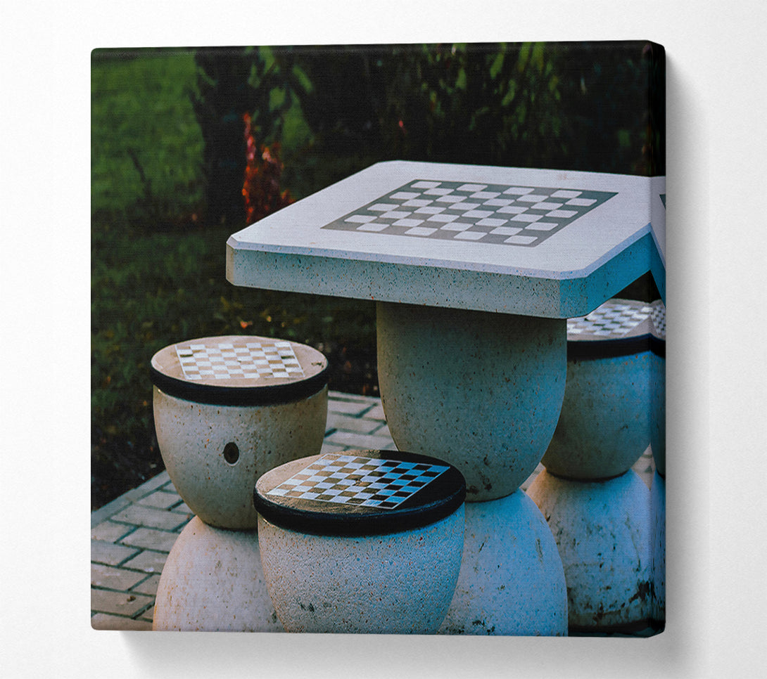  A Canvas Print of Greystone Chess Set Canvas Print