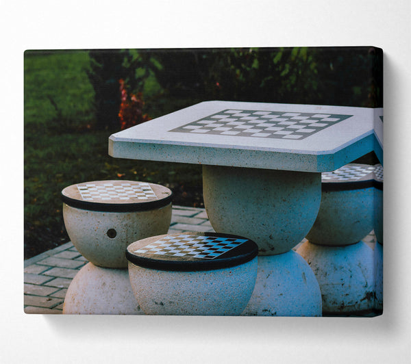  A Canvas Print of Greystone Chess Set Canvas Print