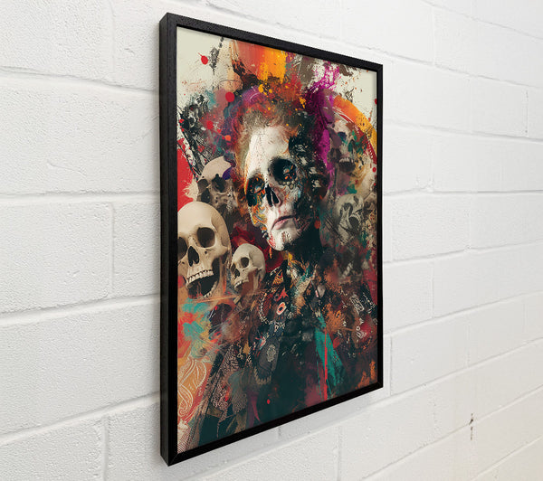 Orange Painted Skull