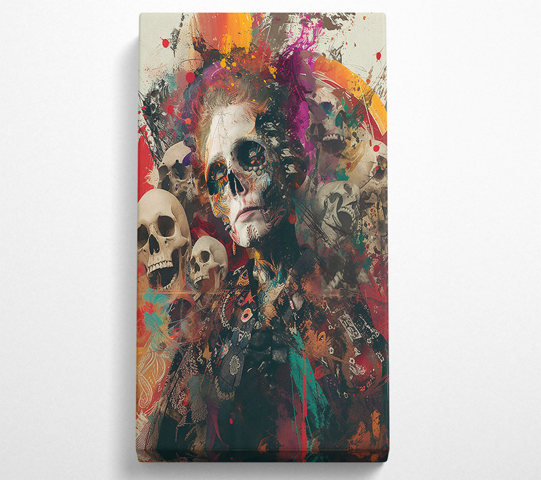  A Canvas Print of Orange Painted Skull Canvas Wall Art