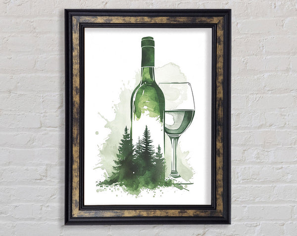 Wine Glass Forest Framed Print