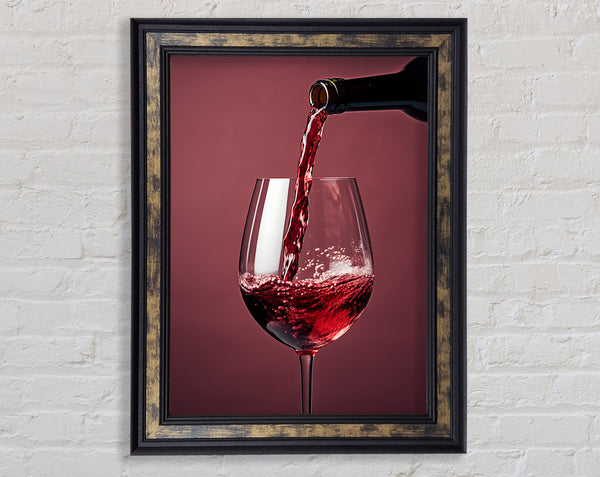 Wine Pour Red Framed Print
