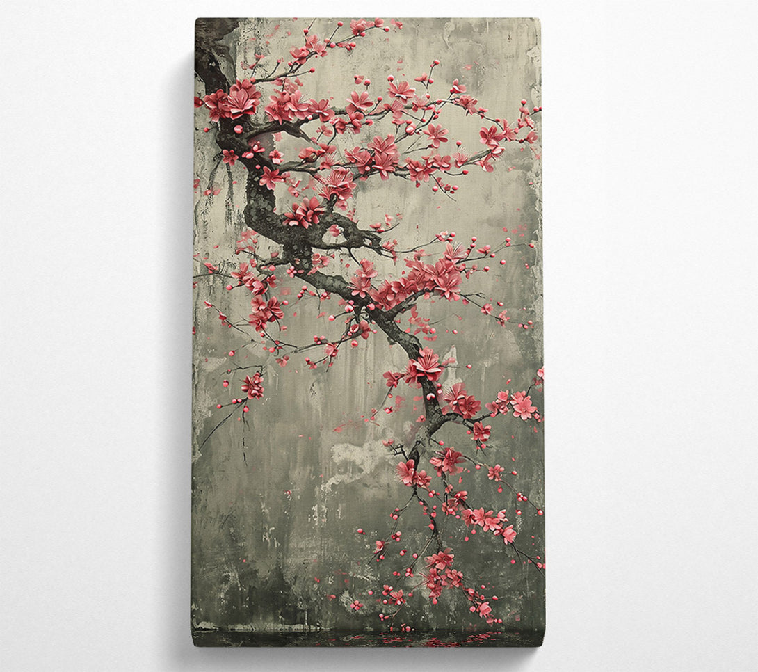  A Canvas Print of Crimson Blossom Branch Canvas Art