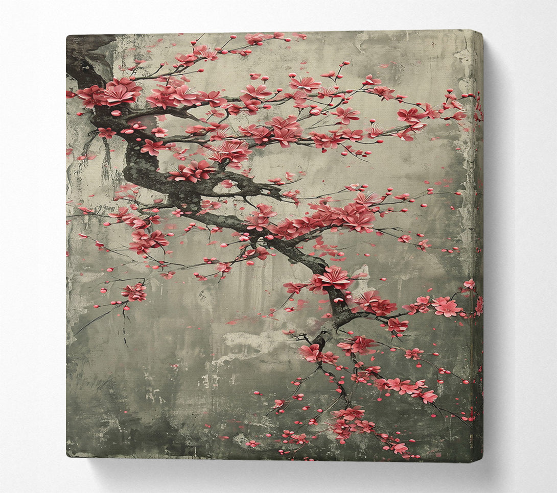  A Canvas Print of Crimson Blossom Branch Canvas Art