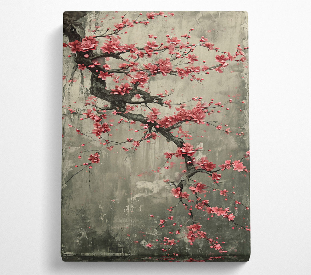  A Canvas Print of Crimson Blossom Branch Canvas Art