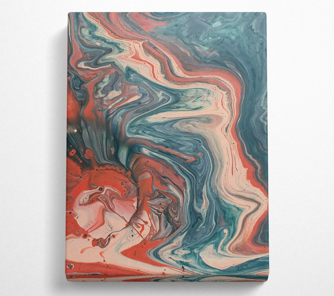  A Canvas Print of Crimson Swirling Abstract Canvas Art