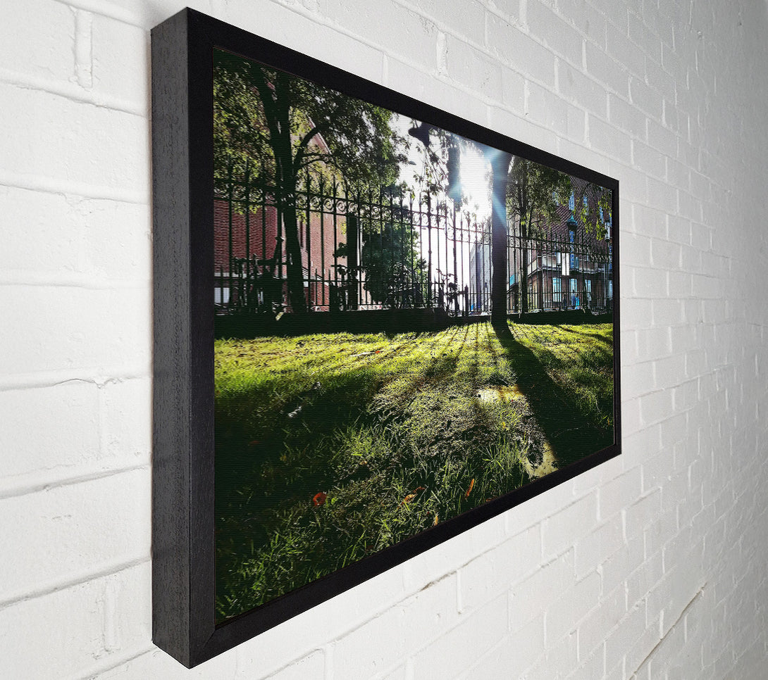  A Canvas Print of Green Sunbeams Through Iron Canvas Art