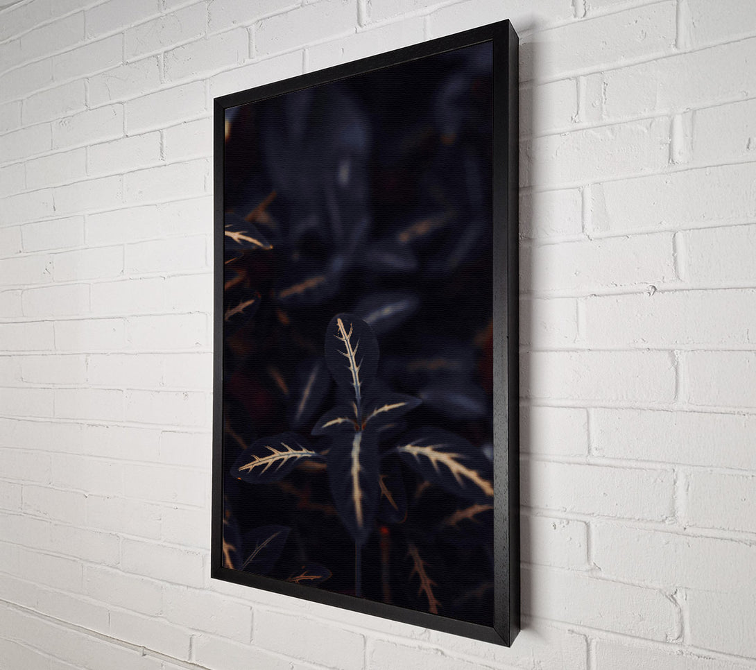  A Canvas Print of Midnight Veined Green Canvas Print