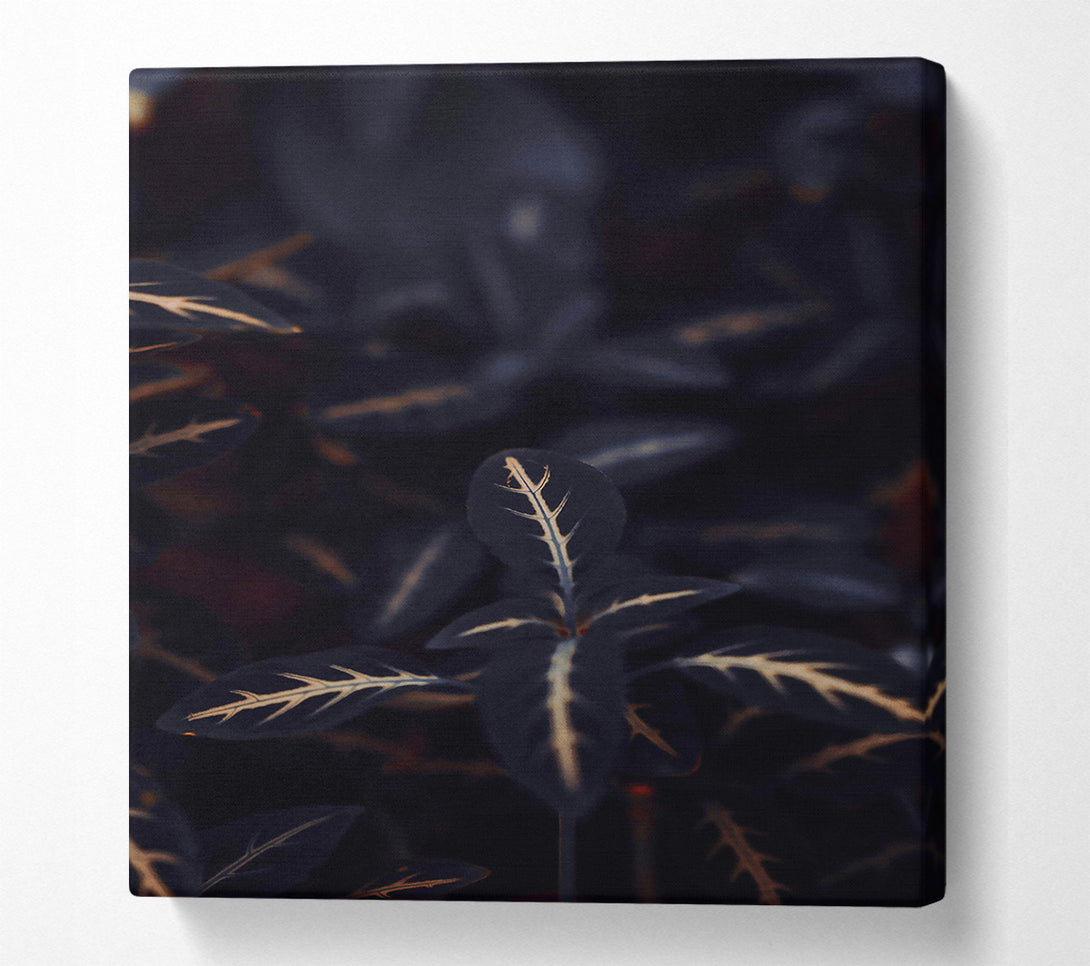  A Canvas Print of Midnight Veined Green Canvas Print