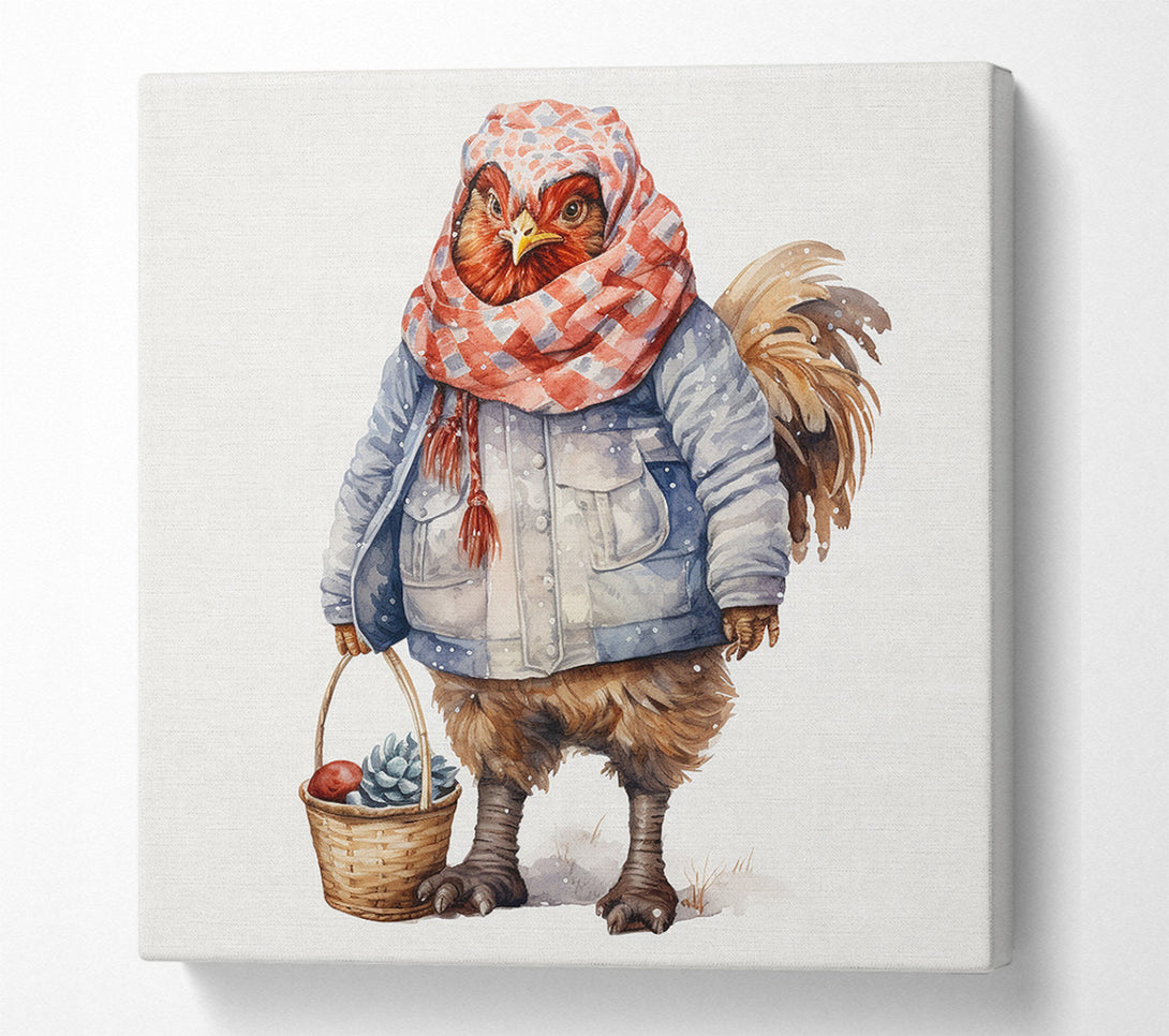  A Canvas Print of Winter Rooster Canvas Art