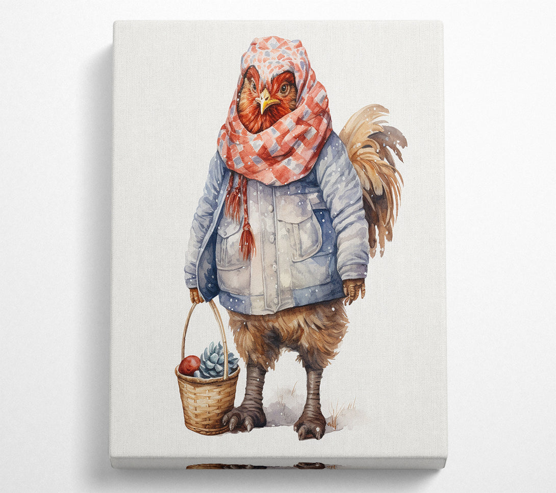  A Canvas Print of Winter Rooster Canvas Art