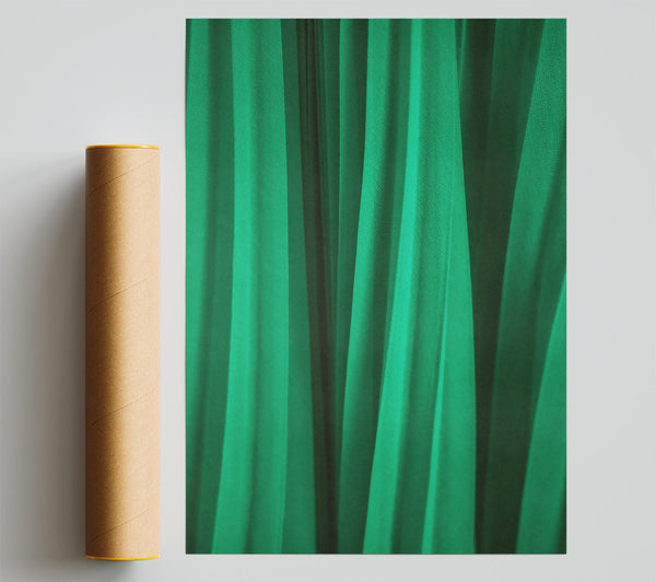 Emerald Fabric Folds Poster