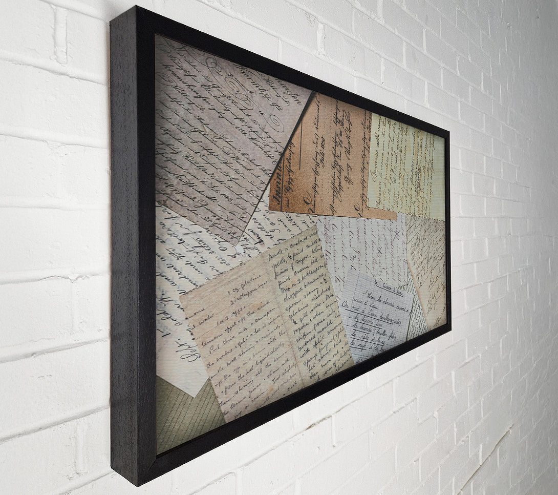  A Canvas Print of Creamy Old Letters Canvas Art