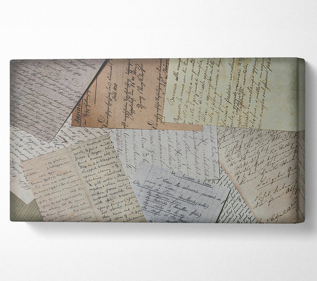  A Canvas Print of Creamy Old Letters Canvas Art