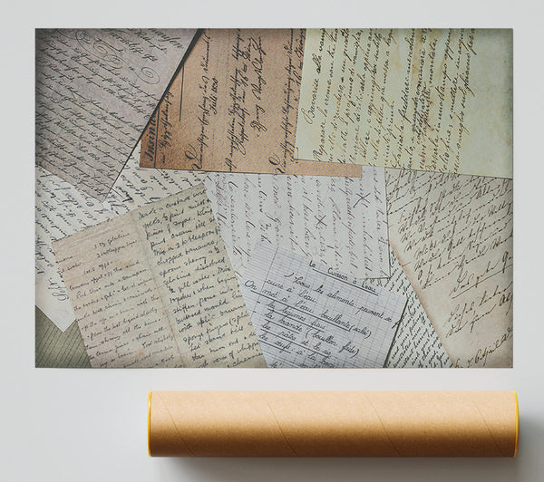 Creamy Old Letters Giclee Print