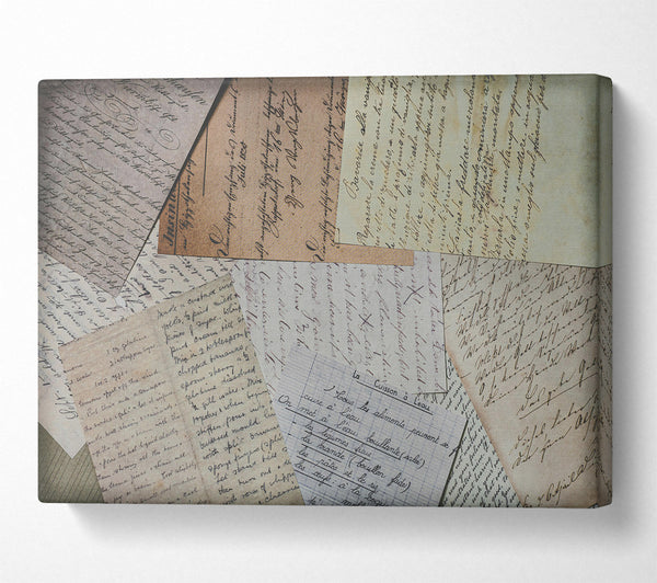 A Canvas Print of Creamy Old Letters Canvas Art