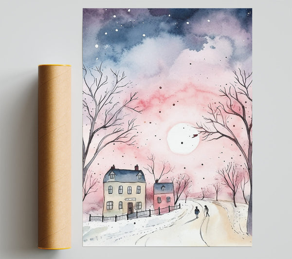 Winter Watercolour Magic Print