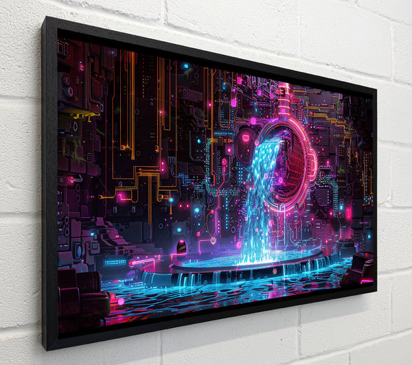 Blue Neon Waterfall