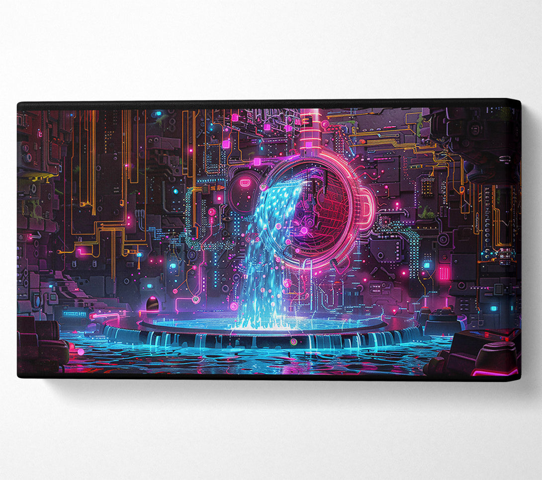  A Canvas Print of Blue Neon Waterfall Canvas Print